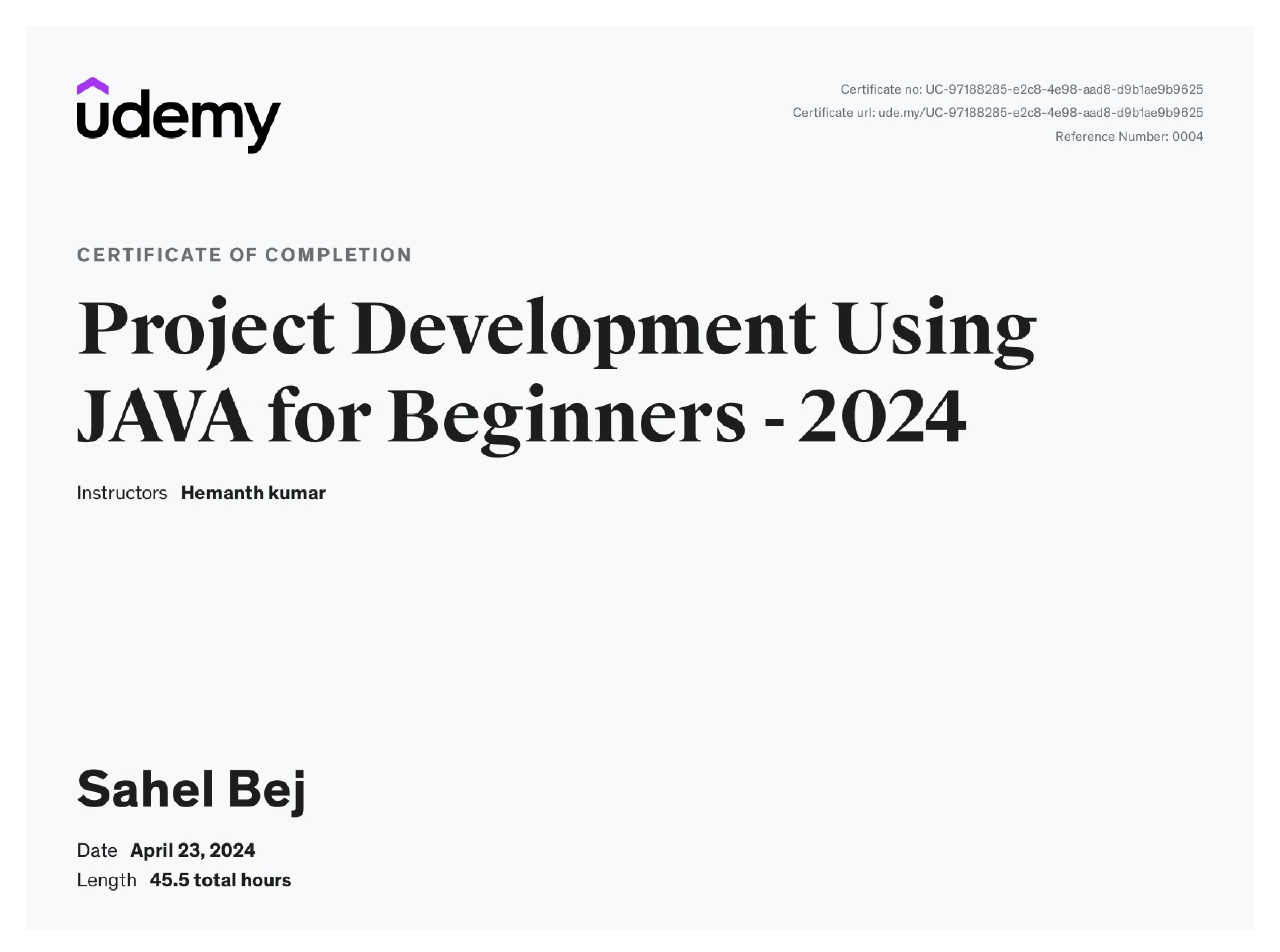 Project Development using JAVA